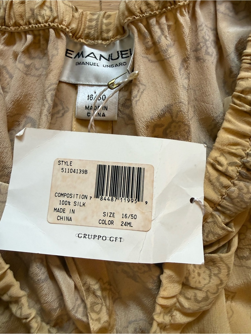 EMANUEL UNGARO Boho Wide-Leg Printed 100% Silk Pants Size 16 /50 NWT - Picture 5 of 8